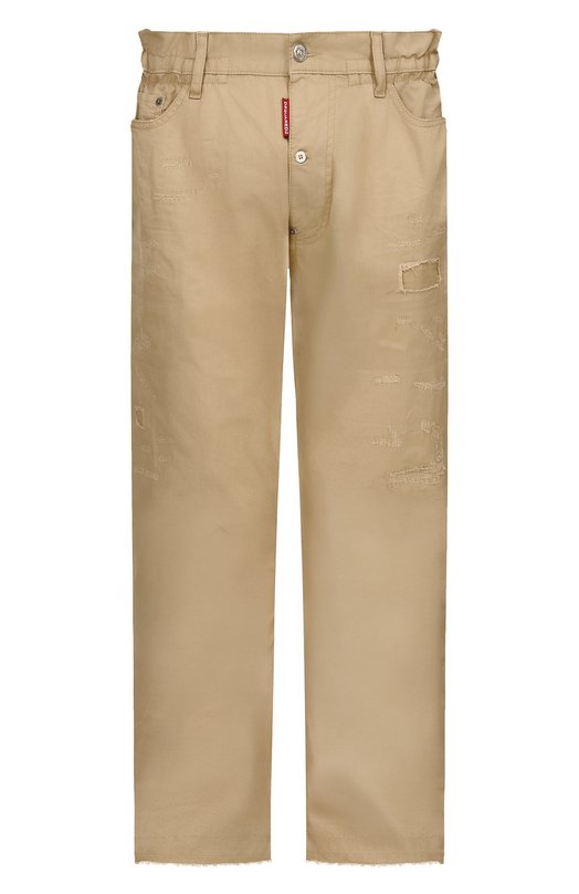 Хлопковые брюки Dsquared2 S74KB1112/S41794 Бежевый S74KB1112/S41794