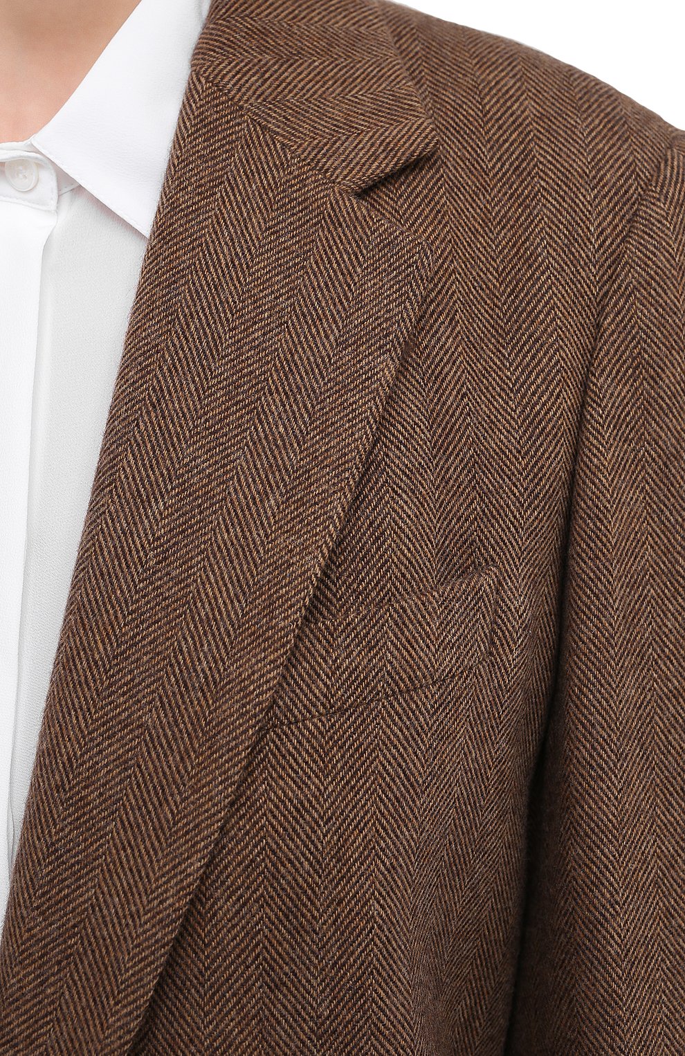 Шерстяной жакет DRIES VAN NOTEN коричневого цвета по цене 105500 руб., арт. 202-10430-1041, фото 5 Шерстяной жакет DRIES VAN NOTEN, арт. 202-10430-1041, фото 5