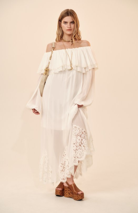 Кожаные босоножки Maxime Chloé CHC25U10GLU Коричневый  CHC25U10GLU Фото 7