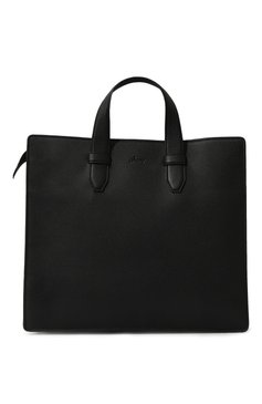 Мужская кожаная сумка-тоут BRIONI черного цвета, арт. 0IW50L/01719 | Фото 1 (Материал сплава: Проставлено; Ремень/цепочка: На ремешке; Размер: large; Драгоценные камни: Проставлено; Материал: Натуральная кожа)