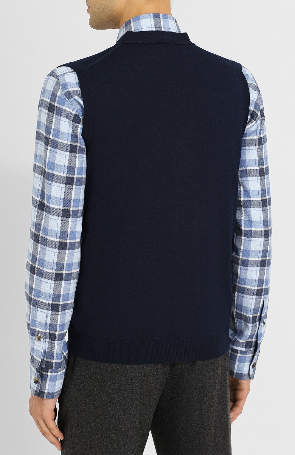 Жилет из смеси кашемира и шелка на пуговицах с v-образным воротником KITON, арт. UK07/T, фото 4