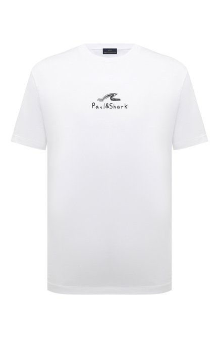 Мужская хлопковая футболка PAUL&SHARK белого цвета по цене 27150 руб., арт. 24411061 | Фото 1