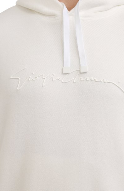 Хлопковое худи GIORGIO ARMANI белого цвета по цене 89950 руб., арт. 3LSM6G/SJL6Z, фото 5 Хлопковое худи GIORGIO ARMANI, арт. 3LSM6G/SJL6Z, фото 5