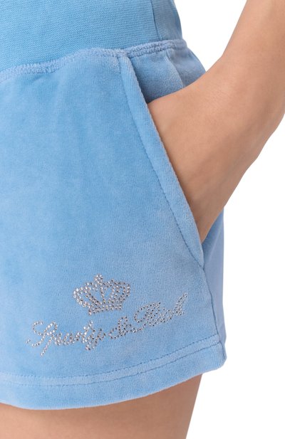 Хлопковые шорты SPORTY AND RICH, арт. SH057716689BL50/JUICY SCRIPT VEL0UR SH0RT, фото 5