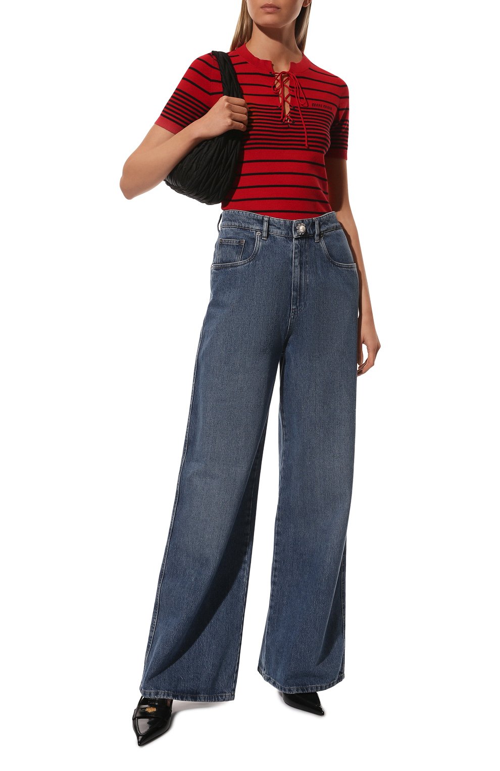 Хлопковый пуловер MIU MIU, арт. MML566-10KB-F0927, фото 2