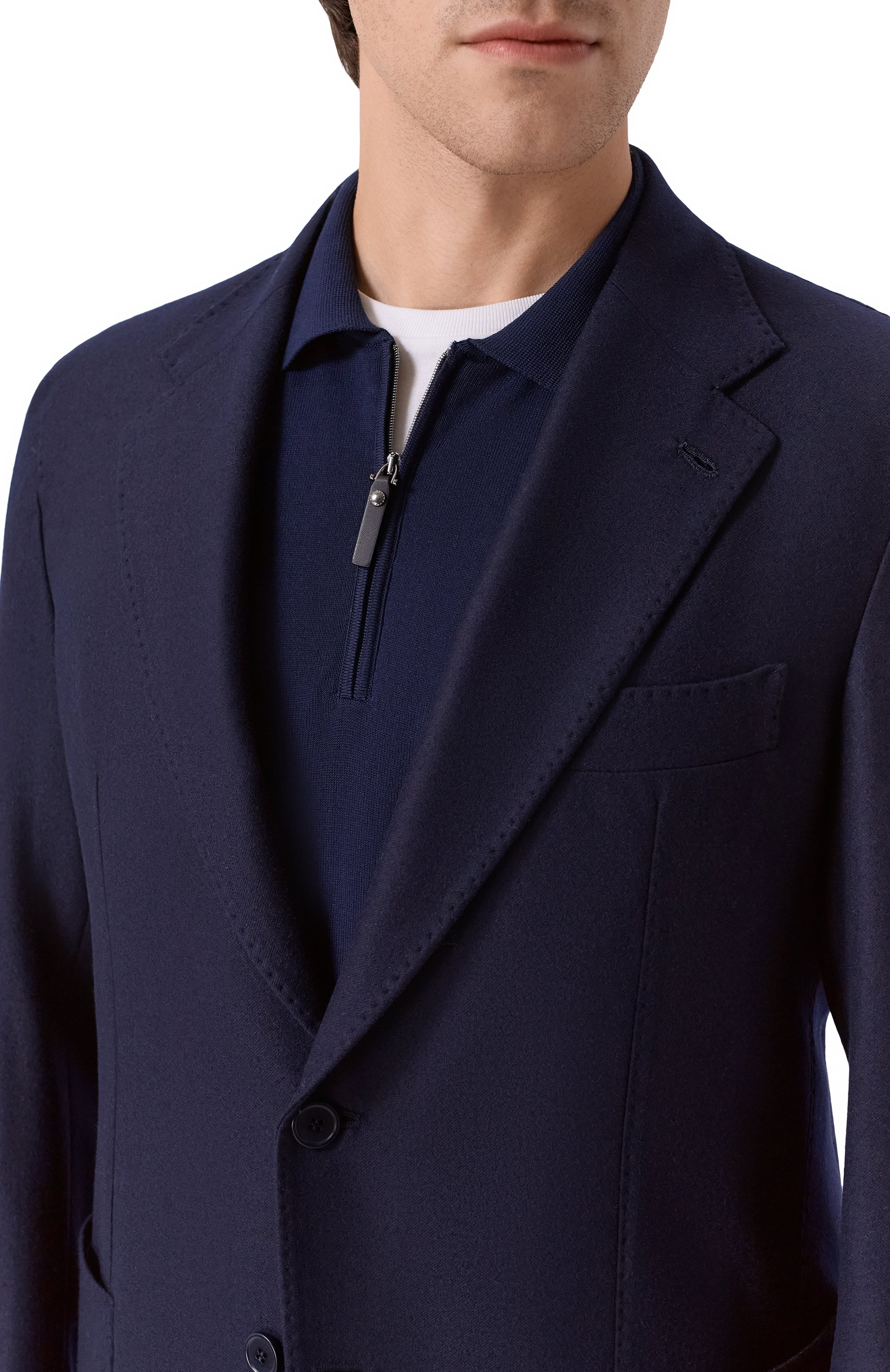 Шерстяной пиджак ANDREA CAMPAGNA темно-синего цвета по цене 222000 руб., арт. VATICAN0/T25251-1/8, фото 6 Шерстяной пиджак ANDREA CAMPAGNA, арт. VATICAN0/T25251-1/8, фото 6