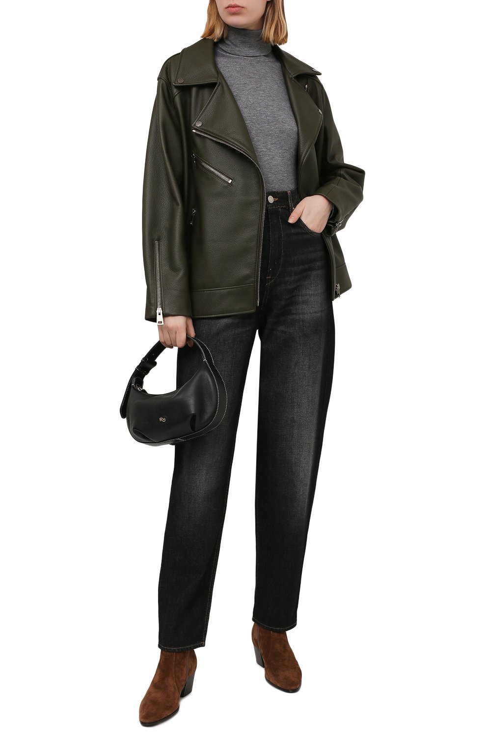 Кожаная куртка MASLOV хаки цвета по цене 226600 руб., арт. SMW99, фото 2 Кожаная куртка MASLOV, арт. SMW99, фото 2