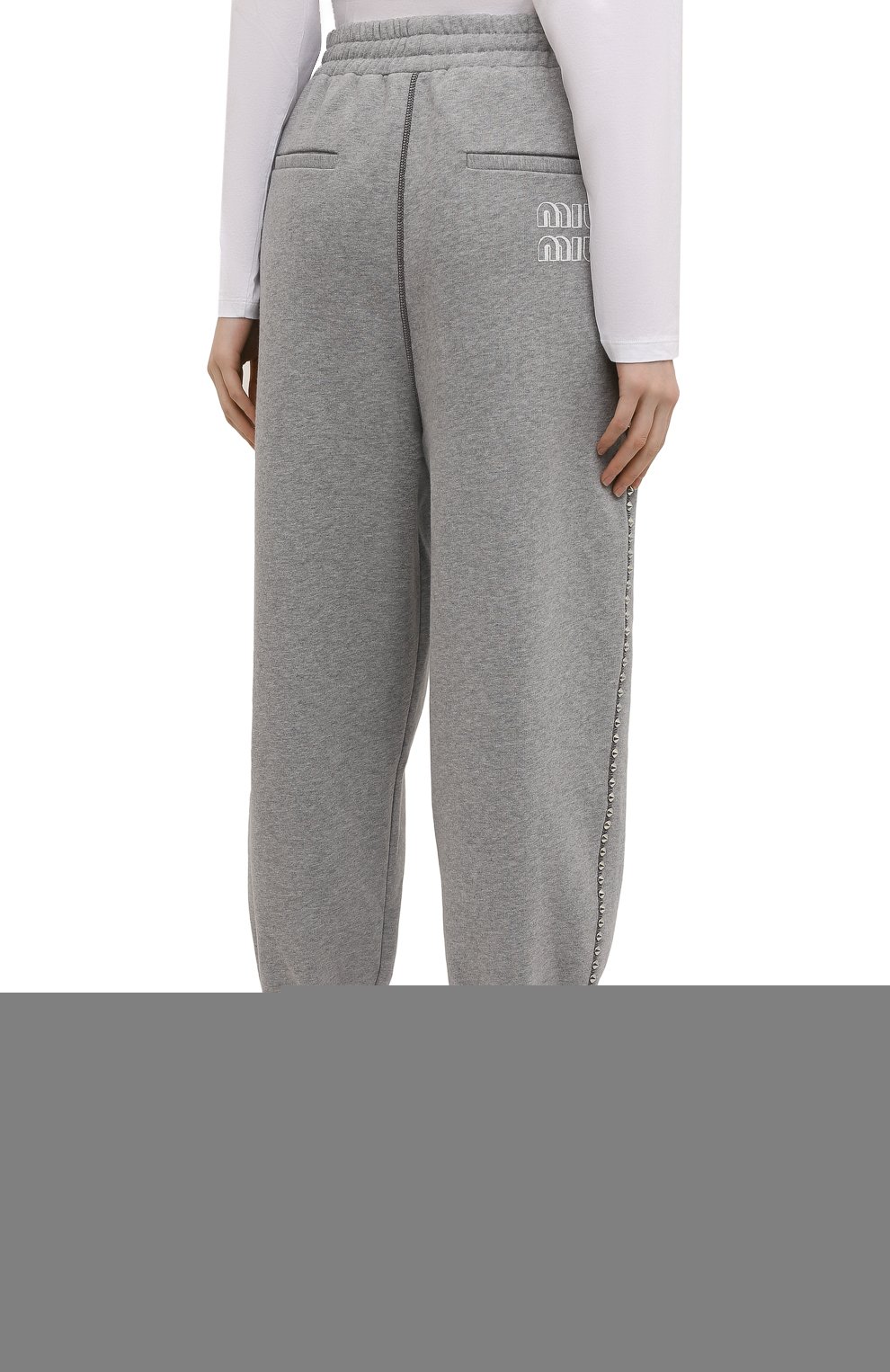 Хлопковые джоггеры MIU MIU, арт. MJP268-1Z9J-F0031, фото 4
