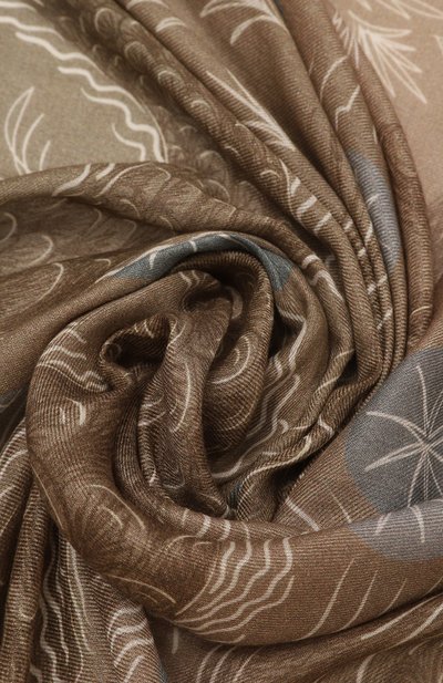 Платок дракон GOURJI темно-бежевого цвета по цене 25970 руб., арт. T27DRBE10R, фото 4 Платок дракон GOURJI, арт. T27DRBE10R, фото 4