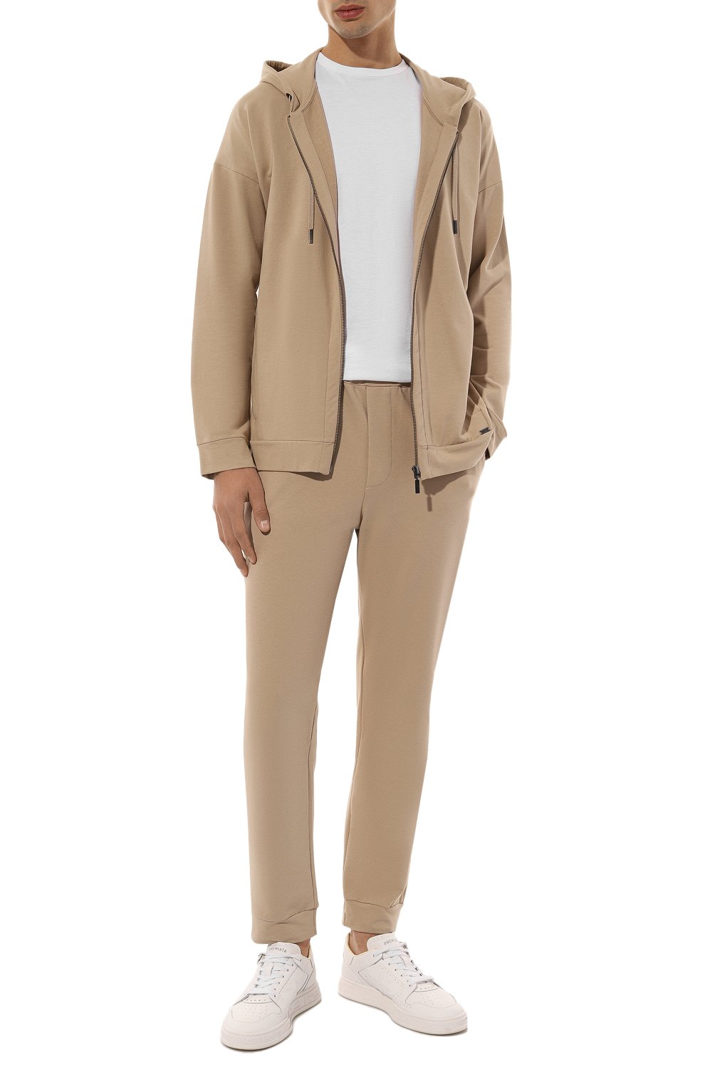 Хлопковые джоггеры HANRO бежевого цвета по цене 21240 руб., арт. 075951, фото 2 Хлопковые джоггеры HANRO, арт. 075951, фото 2