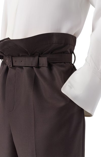 Шерстяные брюки SAINT LAURENT темно-коричневого цвета по цене 249500 руб., арт. 857058/Y1N02, фото 5 Шерстяные брюки SAINT LAURENT, арт. 857058/Y1N02, фото 5