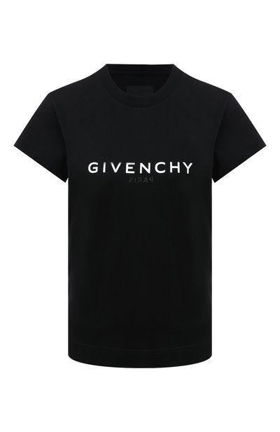 Хлопковая футболка GIVENCHY черного цвета по цене 42900 руб., арт. BW707Y3Z5W, фото 1 Хлопковая футболка GIVENCHY, арт. BW707Y3Z5W, фото 1