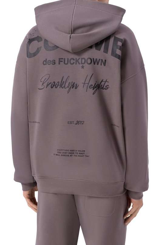 Хлопковое худи Comme des Fuckdown CFABM01747 Серый  CFABM01747 Фото 4