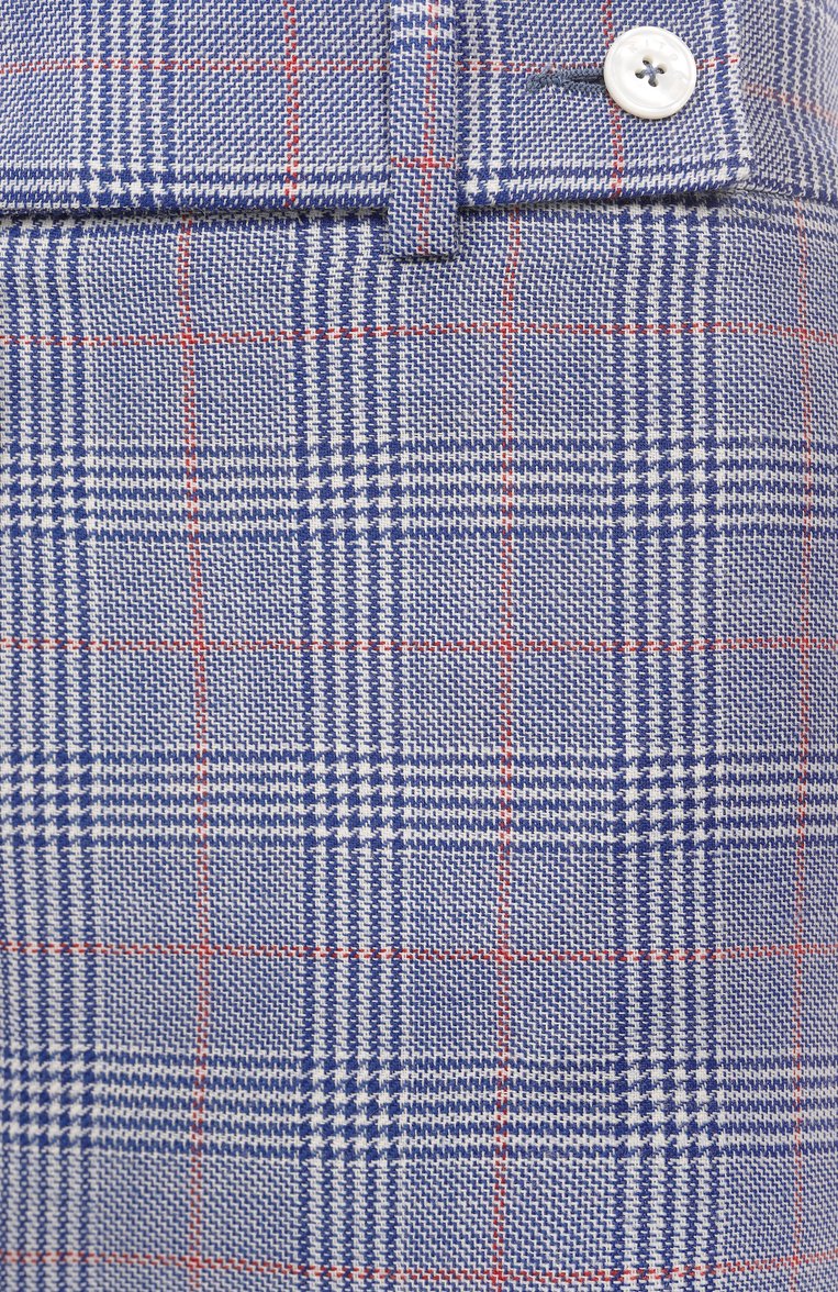 Женские шерстяные брюки KITON голубого цвета, арт. D48109K0950E01 | Фото 6 (Материал внешний: Шерсть; Женское Кросс-КТ: Брюки-одежда; Кросс-КТ: костюм; Случай: Формальный; Силуэт Ж (брюки и джинсы): Широкие; Стили: Классический; Длина (брюки, джинсы): Стандартные; Автоматизация ТО: Проставлено; Автоматизация состава: Проставлено)