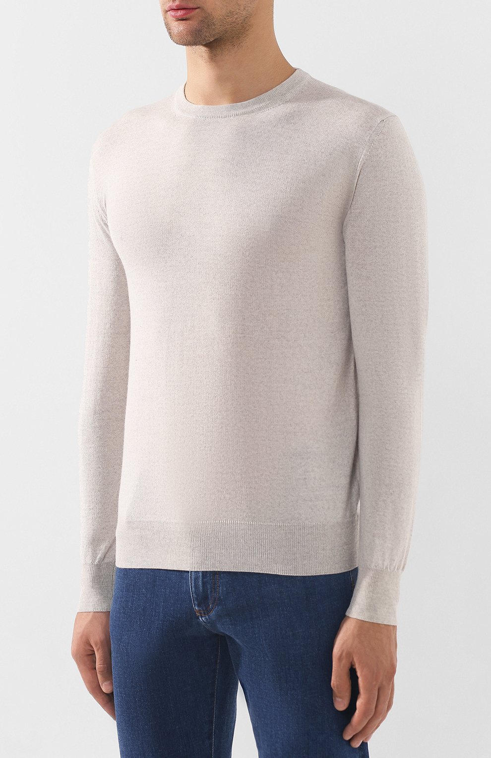 Шерстяной джемпер CANALI кремового цвета по цене 33600 руб., арт. C0012/MK00077, фото 3 Шерстяной джемпер CANALI, арт. C0012/MK00077, фото 3