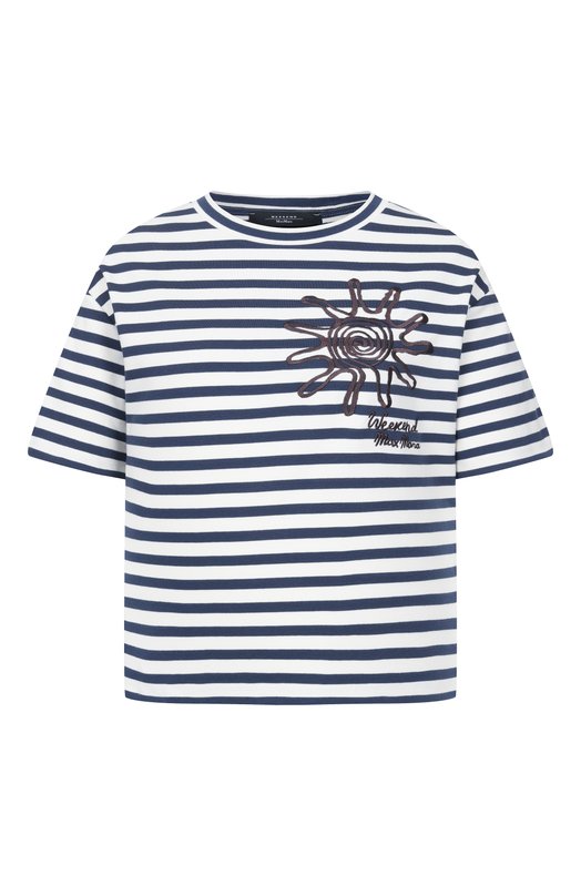 Хлопковая футболка Weekend Max Mara WKDSABAT0 Синий WKDSABAT0