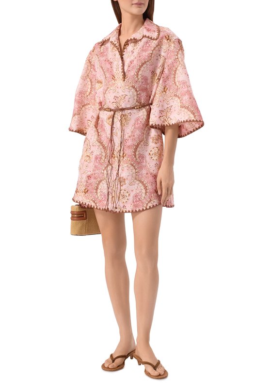 Льняное платье Zimmermann 5810DRS263 Розовый  5810DRS263 Фото 2