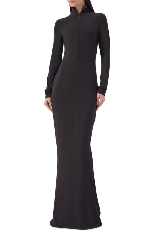 Платье из вискозы и шерсти Mugler 26P1R018156029 Чёрный  26P1R018156029 Фото 2