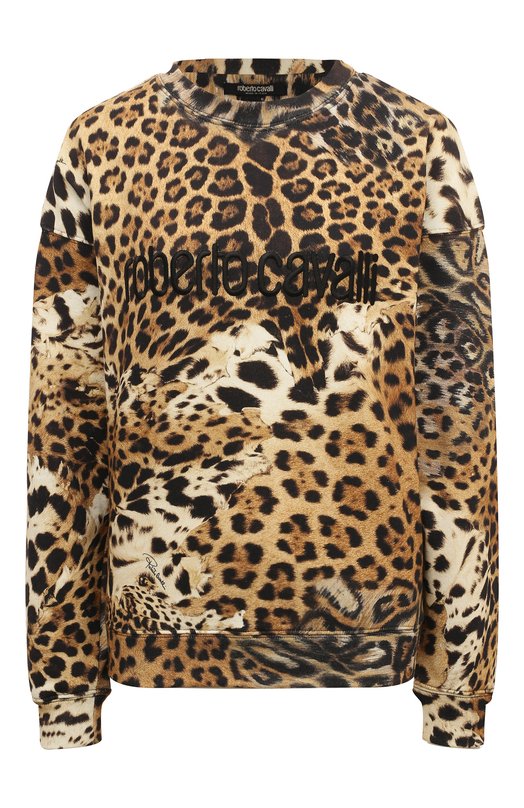 

Хлопковый свитшот Roberto Cavalli, Леопардовый