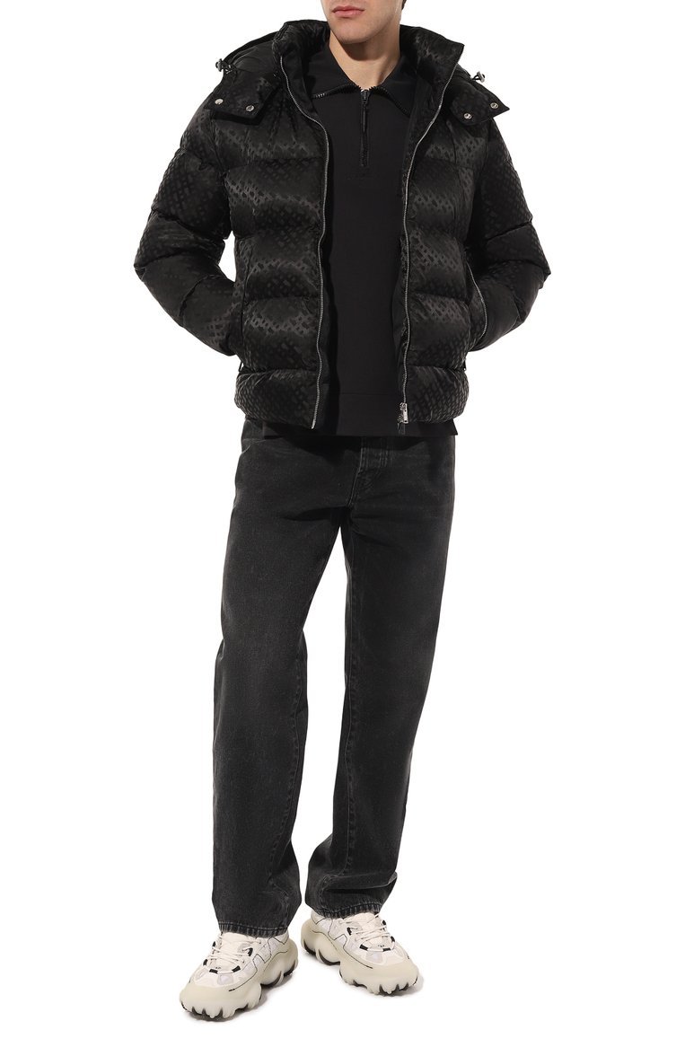 Мужская утепленная куртка BOSS черного цвета, арт. 50499813 | Фото 2 (Рукава: Длинные; Материал внешний: Синтетический материал; Мужское Кросс-КТ: утепленные куртки; Материал сплава: Проставлено; Материал подклада: Синтетический материал; Драгоценные камни: Проставлено; Длина (верхняя одежда): Короткие; Стили: Кэжуэл)