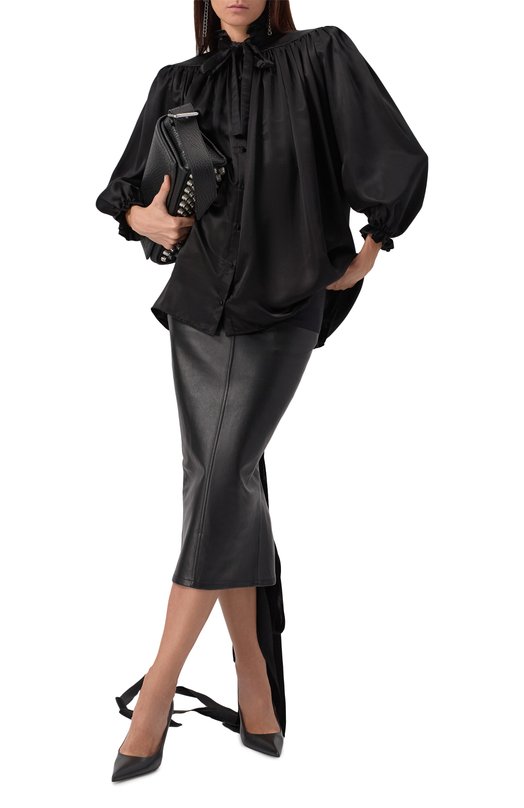 Атласная блузка Balenciaga 831650/TMN09 Чёрный  831650/TMN09 Фото 2