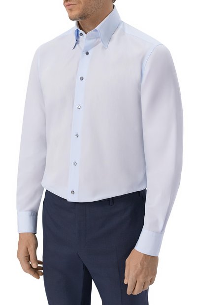 Хлопковая сорочка ZILLI голубого цвета по цене 146000 руб., арт. F0RD01M010001703U, фото 3 Хлопковая сорочка ZILLI, арт. F0RD01M010001703U, фото 3