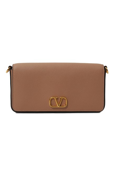 Женская сумка vlogo signature mini VALENTINO бежевого цвета, арт. 5W2P0Y63/SNP | Фото 1 (Материал: Натуральная кожа; Материал сплава: Проставлено; Драгоценные камни: Проставлено; Ремень/цепочка: На ремешке; Размер: mini)