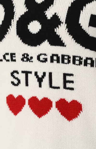 Кашемировый пуловер с вышитым принтом DOLCE & GABBANA белого цвета по цене 136500 руб., арт. FX304T/JAWHJ, фото 5 Кашемировый пуловер с вышитым принтом DOLCE & GABBANA, арт. FX304T/JAWHJ, фото 5