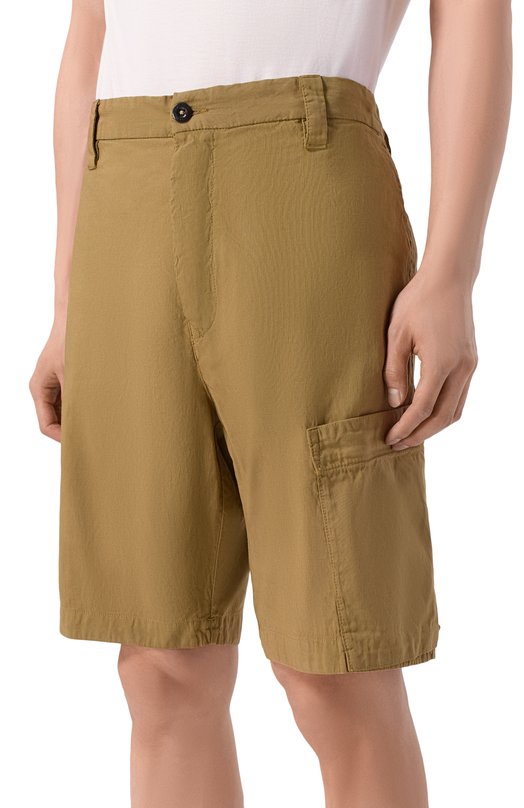 Шорты из хлопка и льна C.P. Company 20CMBE252A/110658G Хаки  20CMBE252A/110658G Фото 3