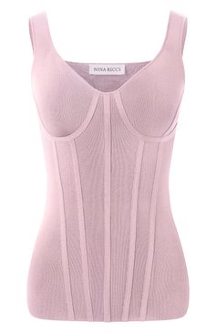 Женский топ из вискозы NINA RICCI розового цвета, арт. 25PMPU006/ML0569 | Фото 1 (Драгоценные камни: Проставлено; Материал внешний: Вискоза; Материал сплава: Проставлено; Стили: Романтичный; Кросс-КТ: костюм; Рукава: На бретелях; Длина (для топов): Стандартные)