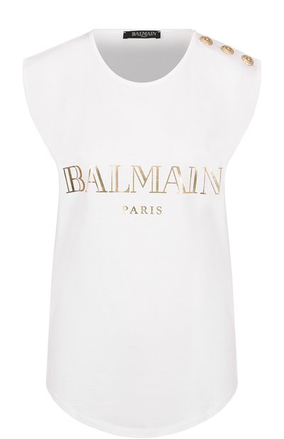 Топ без рукавов с металлизированным логотипом бренда BALMAIN, арт. 108563/326I, фото 1