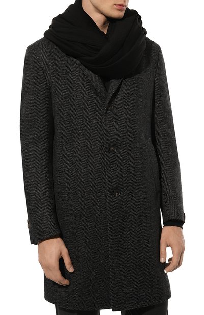 Шерстяной шарф RICK OWENS черного цвета по цене 69650 руб., арт. RU02C7487/M, фото 2 Шерстяной шарф RICK OWENS, арт. RU02C7487/M, фото 2