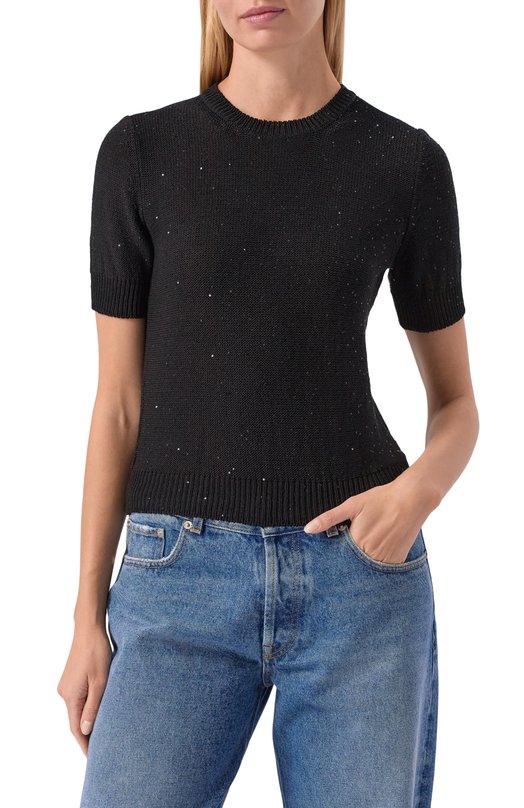 Хлопковый пуловер Gran Sasso 13231/32430 Чёрный  13231/32430 Фото 3