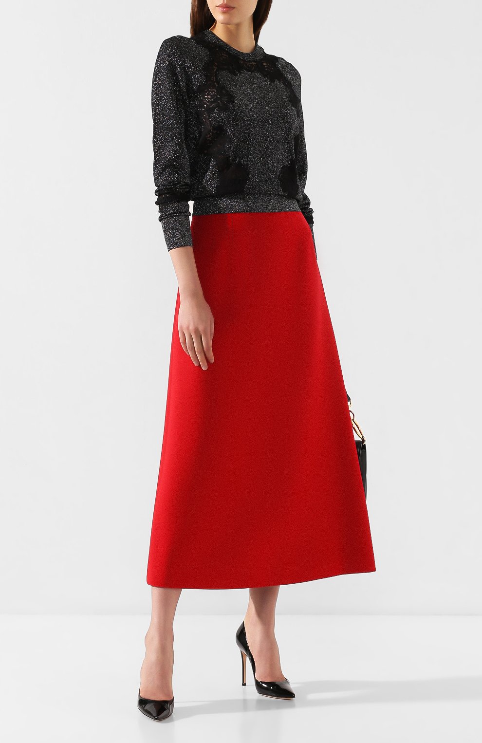 Шерстяная юбка DOLCE & GABBANA красного цвета по цене 85700 руб., арт. F4B05T/FU2TS, фото 2 Шерстяная юбка DOLCE & GABBANA, арт. F4B05T/FU2TS, фото 2