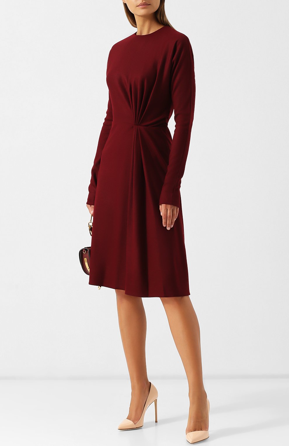 Шерстяное платье с круглым вырезом и драпировкой LANVIN, арт. RW-DR235J-TJ02-A18, фото 2