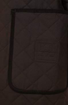 Женская куртка TOTEME коричневого цвета, арт. 241-WR01022-FB0169 | Фото 6 (Материал внешний: Синтетический материал, Хлопок; Материал подклада: Синтетический материал; Рукава: Длинные; Длина (верхняя одежда): До середины бедра; Кросс-КТ: Легкие, Куртка; Стили: Минимализм)
