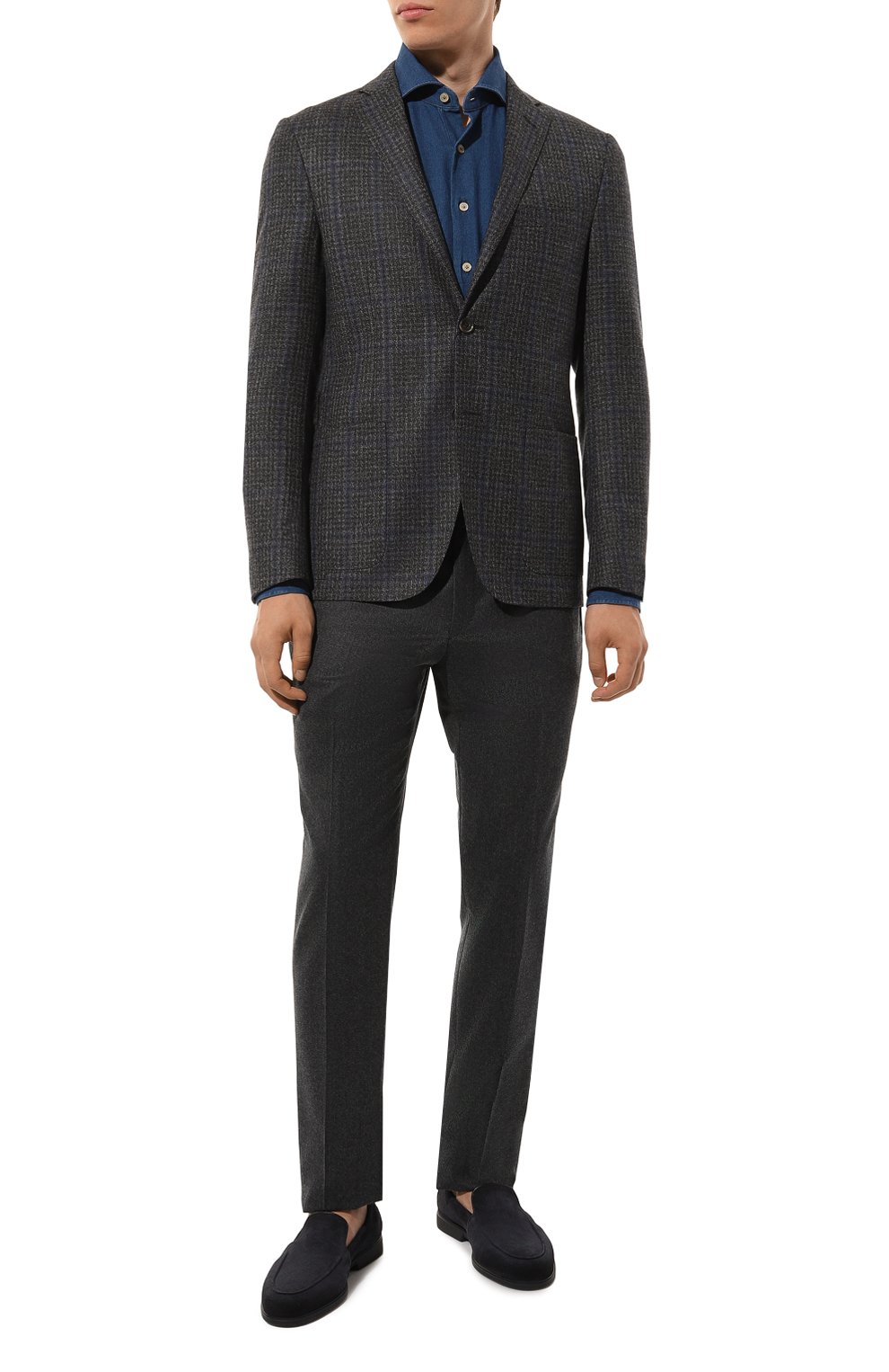 Замшевые лоферы malibu SANTONI темно-синего цвета по цене 61550 руб., арт. MGAG1882900TSRVR, фото 2 Замшевые лоферы malibu SANTONI, арт. MGAG1882900TSRVR, фото 2