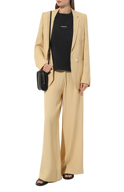 Хлопковая футболка ACNE STUDIOS темно-серого цвета по цене 22800 руб., арт. FN-WN-TSHI000196900, фото 2 Хлопковая футболка ACNE STUDIOS, арт. FN-WN-TSHI000196900, фото 2