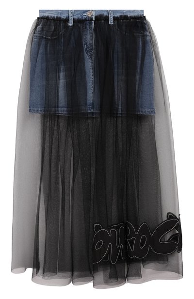 Джинсовая юбка с отделкой MONNALISA, арт. 493702RD, фото 1