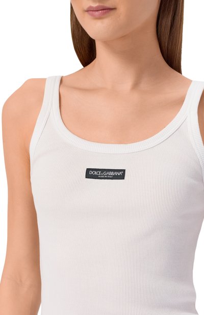 Хлопковая майка DOLCE & GABBANA белого цвета по цене 44550 руб., арт. F8W45T/FU7AV, фото 5 Хлопковая майка DOLCE & GABBANA, арт. F8W45T/FU7AV, фото 5