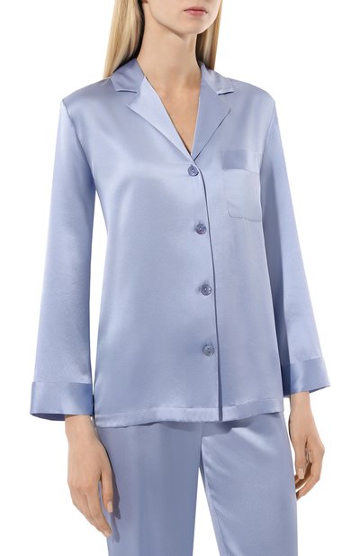 Шелковая пижама LUNA DI SETA голубого цвета по цене 60010 руб., арт. VLST08007, фото 3 Шелковая пижама LUNA DI SETA, арт. VLST08007, фото 3
