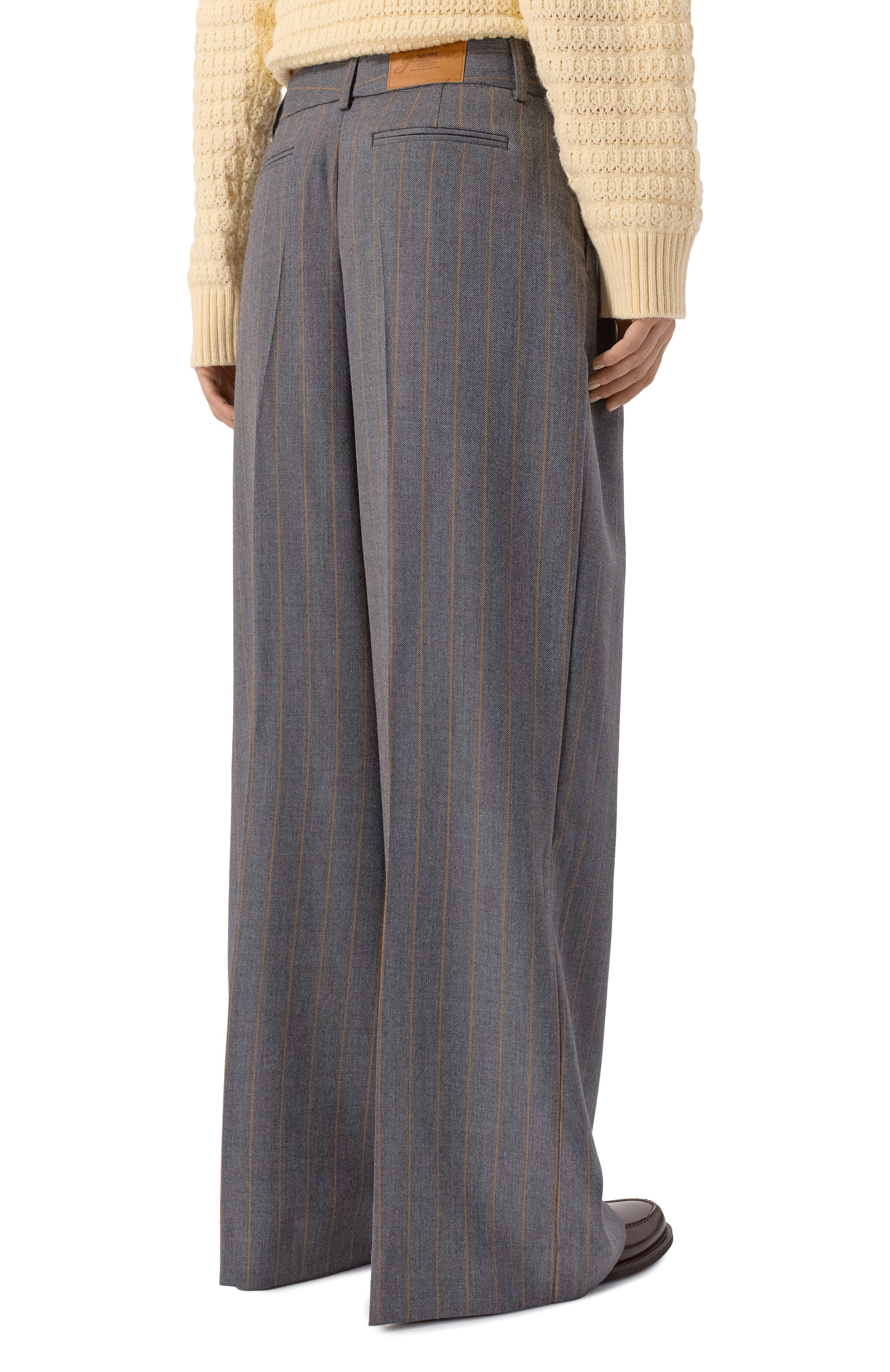 Брюки из шерсти и вискозы GANNI, арт. W0761/7013, фото 4