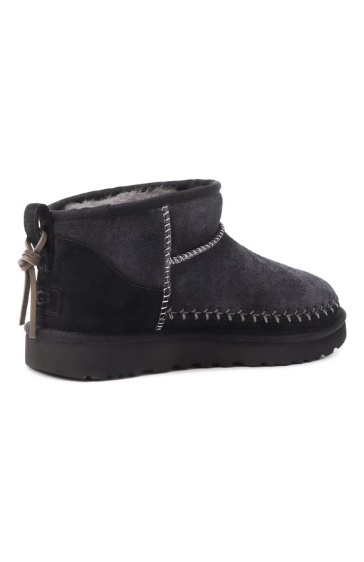 Замшевые угги Classic Ultra Mini Biarritz UGG 1171538 Чёрный  1171538 Фото 5