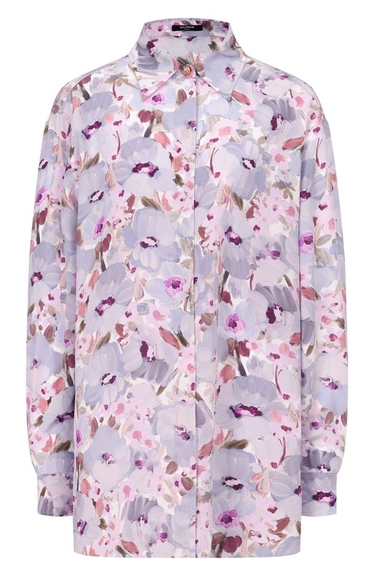 Шелковая рубашка Balmain GF1HS435/SF37 Сиреневый GF1HS435/SF37