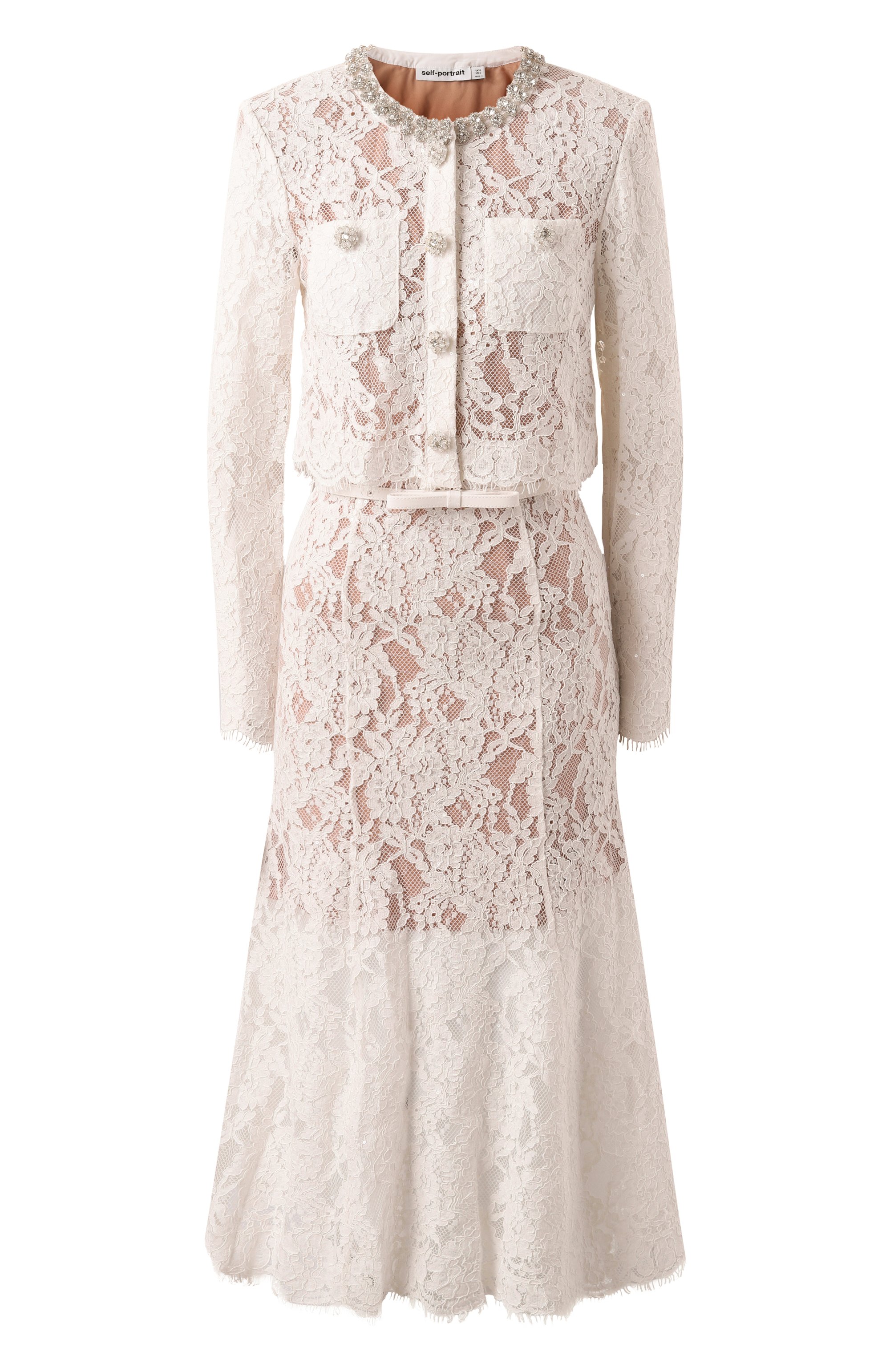 Платье из вискозы и хлопка SELF-PORTRAIT, арт. RS25053MB, фото 1