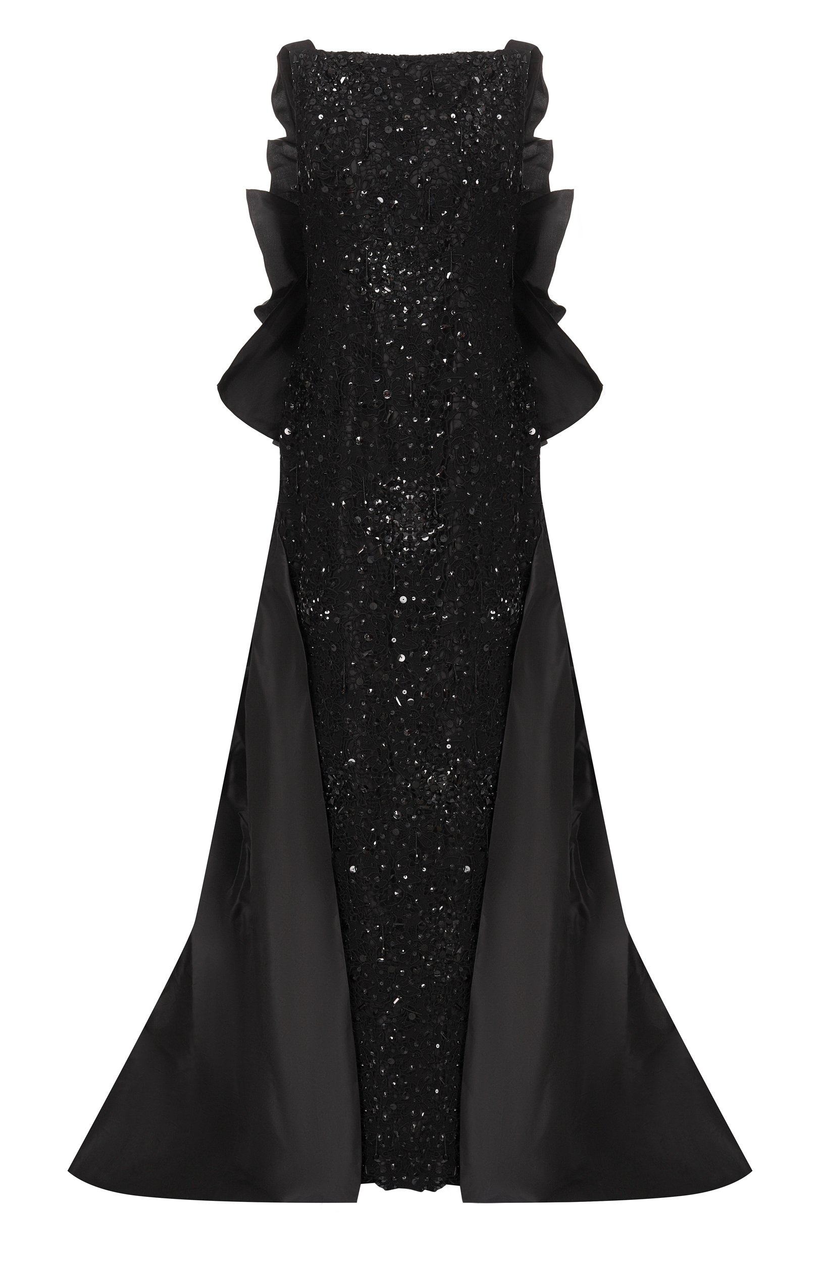 Комбинированное платье OSCAR DE LA RENTA, арт. R16E056BLK, фото 1