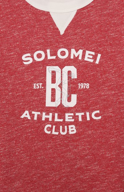 Свитшот из хлопка и льна BRUNELLO CUCINELLI красного цвета по цене 38550 руб., арт. BR831E501B, фото 3 Свитшот из хлопка и льна BRUNELLO CUCINELLI, арт. BR831E501B, фото 3