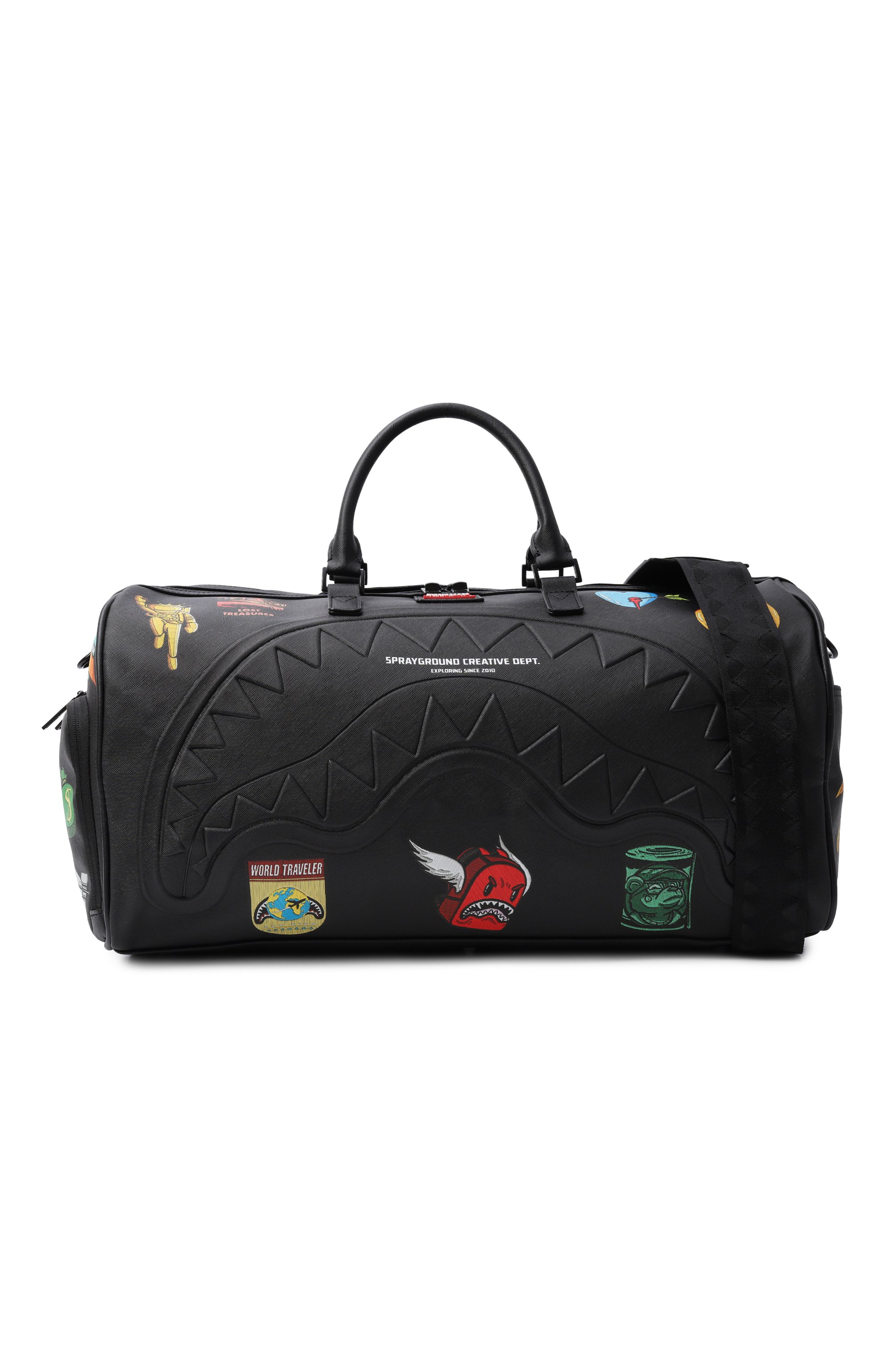Дорожная сумка the journey begins SPRAYGROUND черного цвета по цене 33450 руб., арт. 910D8287NSZ/CARG0 PATCHES DUFFLE, фото 4 Дорожная сумка the journey begins SPRAYGROUND, арт. 910D8287NSZ/CARG0 PATCHES DUFFLE, фото 4