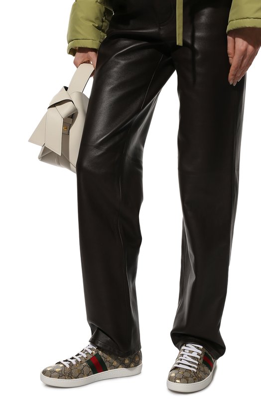 Комбинированные кеды New Ace Gucci 550051/9N050 Бежевый  550051/9N050 Фото 3