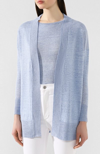 Кардиган из смеси льна и хлопка IL BORGO CASHMERE голубого цвета по цене 36800 руб., арт. 55-1046G0, фото 3 Кардиган из смеси льна и хлопка IL BORGO CASHMERE, арт. 55-1046G0, фото 3